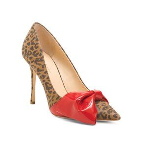 DEE OCLEPPO leopard Suede Delhi Leopard Print Heels With Bow